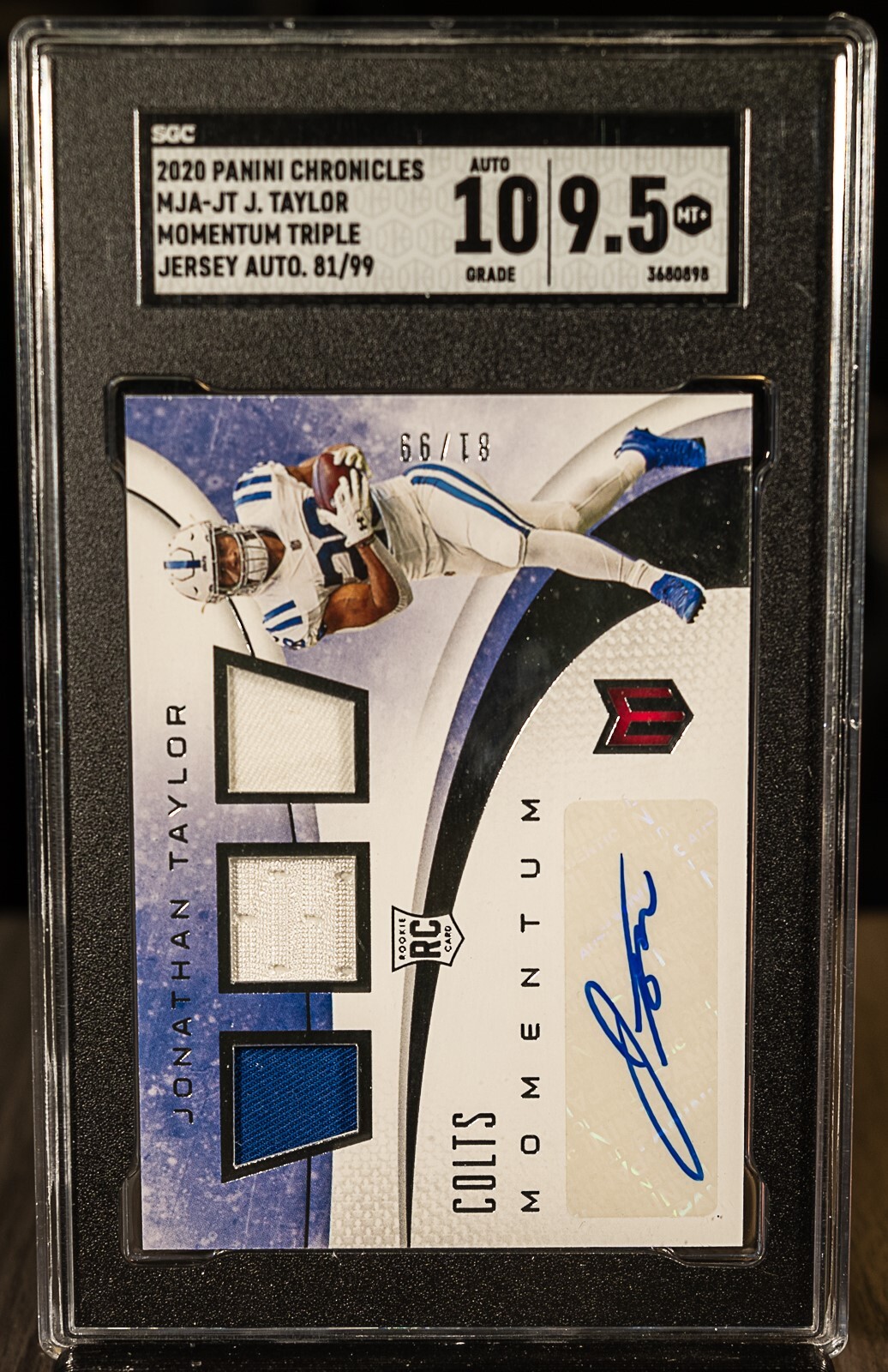 Jonathan Taylor Panini Chronicles Momentum Triple Jersey Autographs #JT Base