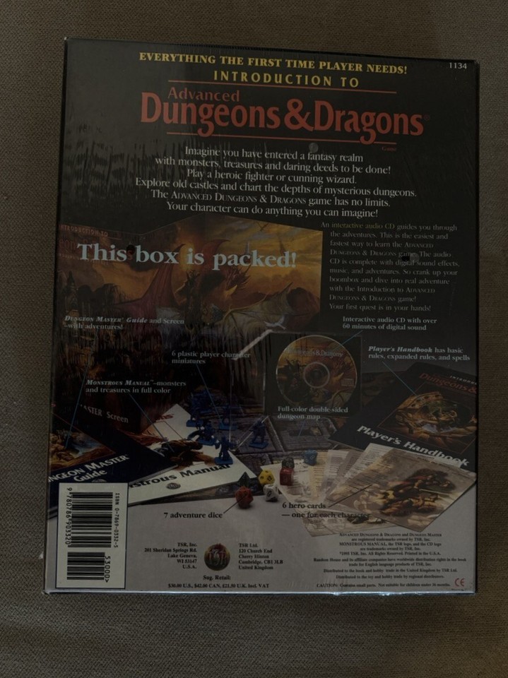 RARE *** BRAND NEW, 1995 Introduction to Advanced Dungeons & Dragons D ...