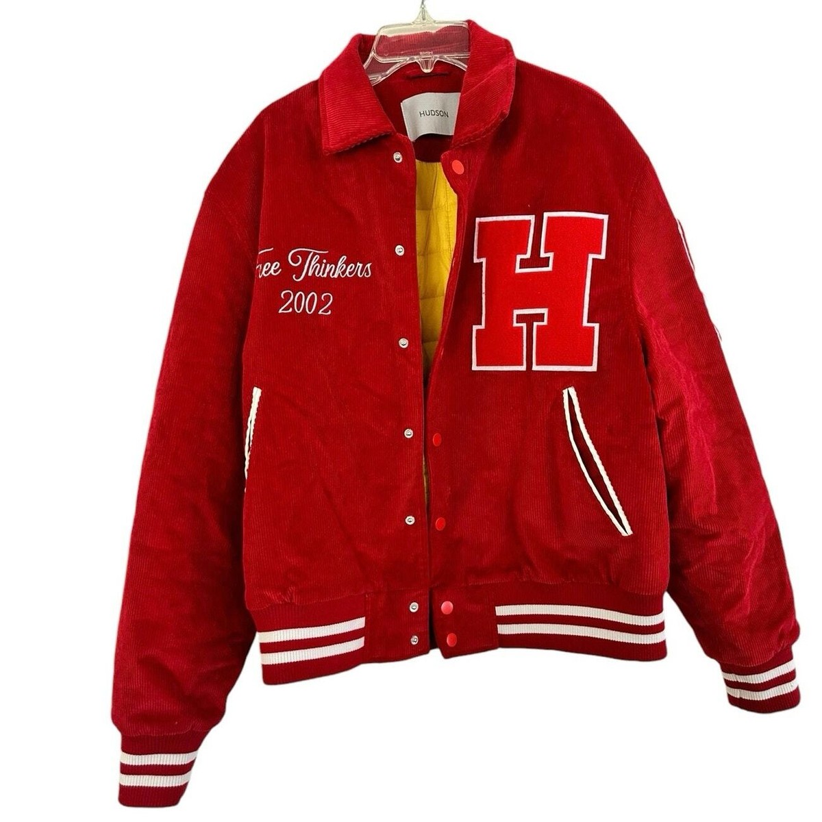 Hudson Jeans Corduroy Varsity Jacket Red size Medium | eBay