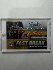 2020-2021 Panini Mosaic Fast Break Spencer Dinwiddie Gold Disco Auto /10