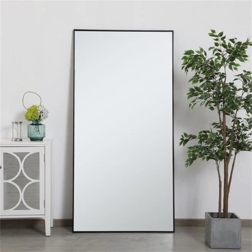 Elegant Decor Eternity 72" x 36" Contemporary Metal Frame Mirror in Black - Picture 2 of 12