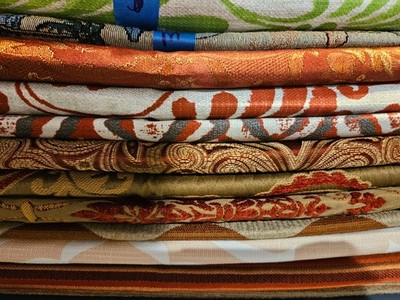 Large 17'' Upholstery Fabric Samples- Lot of 6