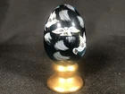 Fenton Blue Hand Painted Doves Glass Egg Jewel Gold Base Signed 906/2500