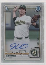 2020 Bowman Draft Chrome Picks Refractor 289/499 Jeff Criswell #CDA-JC Auto 7i2