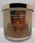 Bath & Body Works Golden Berry Mistletoe 3 Wick Candle 14.5 Oz