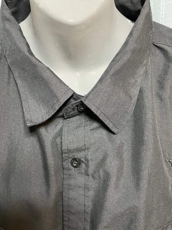 Red Ape 5X Mens Black On Black Logo Button Down epaulets Embroidered Logo - Image 2 of 4