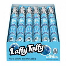 Laffy Taffy Blue Raspberry Rope Candy 24 Ropes 1.2LB Gluten-Free