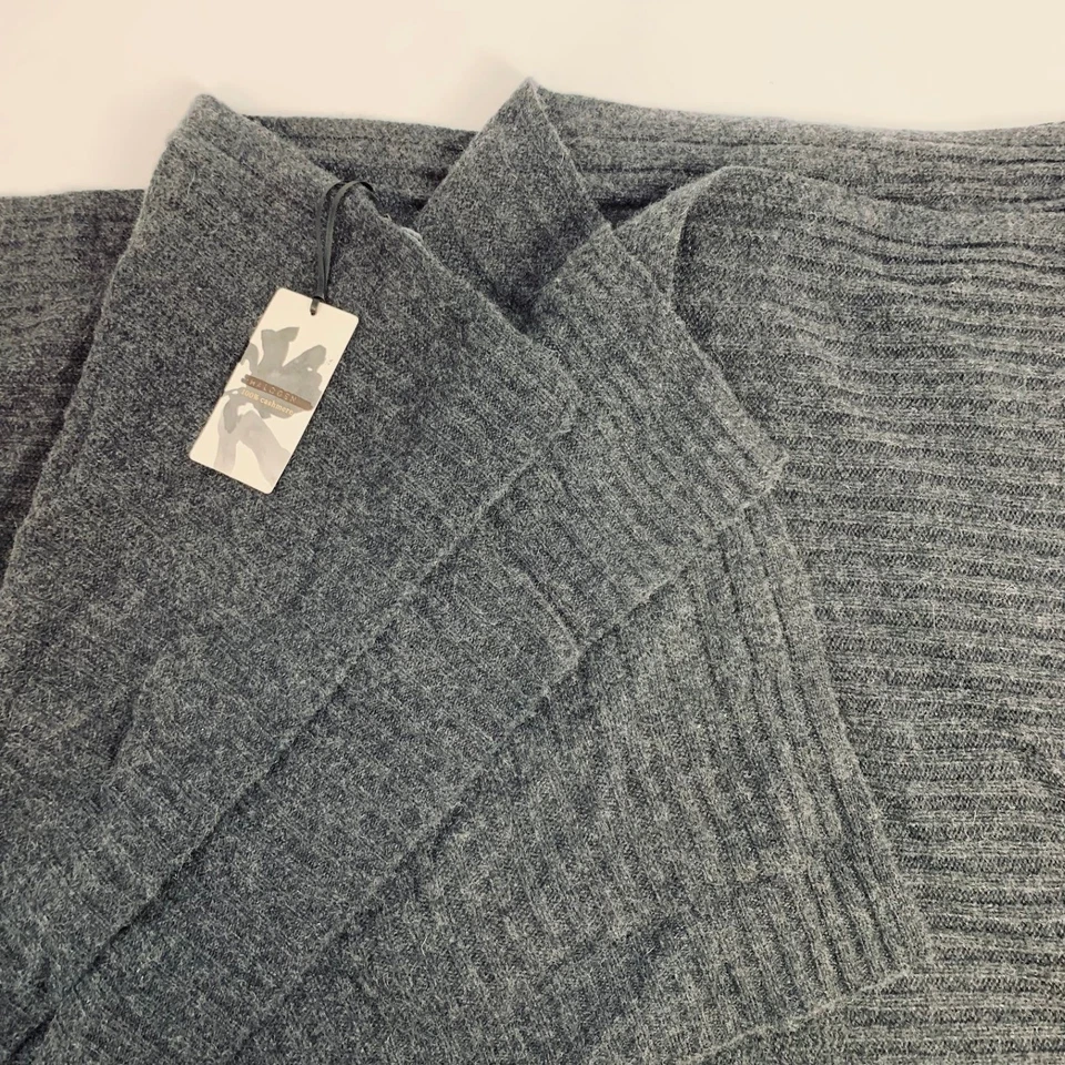 Cachecol de malha halogênio 100% cashmere preto rocha urze aniversário - Imagem 4 de 4