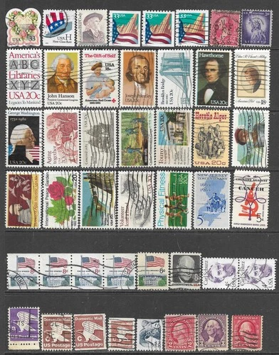 US United States Stamp Packet Lot of 45 off paper Stamps USA Collection used