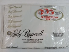 Vtg Lady Pepperell Fitted White Bottom Sheet Twin Bed Size 100 Combed Cotton NOS