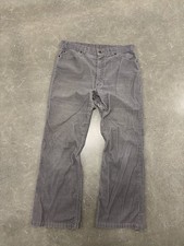 1970s Vtg Levis Straight W 35 L 29 Gray Corduroy Pants Talon Zip USA
