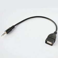 Audio AUX Jack 3.5mm Male to USB 2.0 Type A Female OTG Converter Adapter Cable