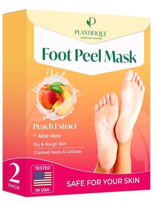 Foot Peeling Mask 2 Pack Dermatologically Tested Repairs Heels Removes Callouses