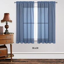 Curtains 2 Panels 54" L x 54" W Blue Semi Sheer Window Great Condition