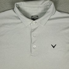 Callaway Polo Shirt Mens Large Gray Opti Dri Fit Golf Short Sleeve