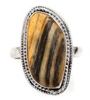 Natural Silver Leaf Jasper 925 Solid Sterling Silver Ring Jewelry Sz 8 @19-3 — photo 1