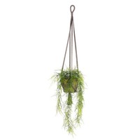 Artplants KüNstliche Blumenampel Silija, Asparagus Plumosus, GrüN, 80Cm