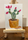Trish Winger “Blooming Prickly Pear Cactus” ACEO Watercolor 2026 OOAK — photo 1