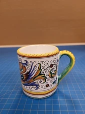 FIMA Deruta Italy Hand Painted Ceramic Coffee Mug Italian Pottery Decor Art