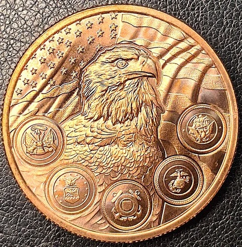 (2)2025 1 Oz .999 FINE COPPER *THANK YOU FOR YOUR SERVICE* COMMEMORATIVE ROUNDS