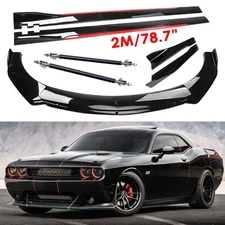 For Dodge Challenger SRT RT SXT Front Bumper Lip Spoiler Splitter Glossy Black R
