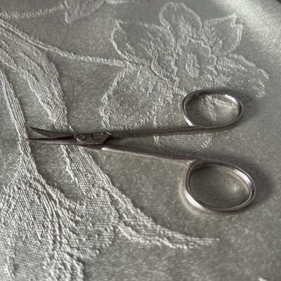 Vintage Cuticle Scissors Made In Germany Has Palm Tree  Symbol On Them Used