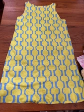 gretchen scott designs geometric lime and blue dress lined small