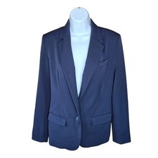 A New Day Navy Blue Blazer Single Button Women S Professional Business Casual