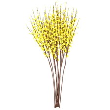 10 Pcs 21.3 in Yellow Artificial Faux Flowers Bulk Branches for Home Office