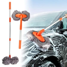 Car Wash Mop Double Brush Head Wash Brush Rotation Mop Window Wash Clean ToTL