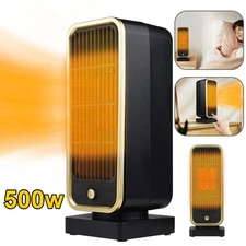 500W Electric Space Heater Low Energy Ceramic Fast Heating Fan Heater Portable