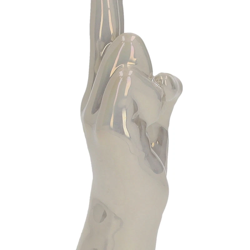 Mano Vittoria Decorativa Ceramica Bianco Perlato Lucido Soprammobile H 25 cm, fotografia 9 di 9