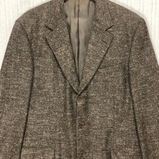 Ermenegildo Zegna Soft Brown Wool Silk Blazer Sport Coat Mens 52 R Made in Swiss