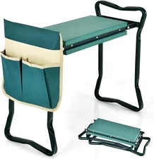 2 in 1 Foldable Kneeling Pad & Gardening Chair w/ Large Tool Pocket