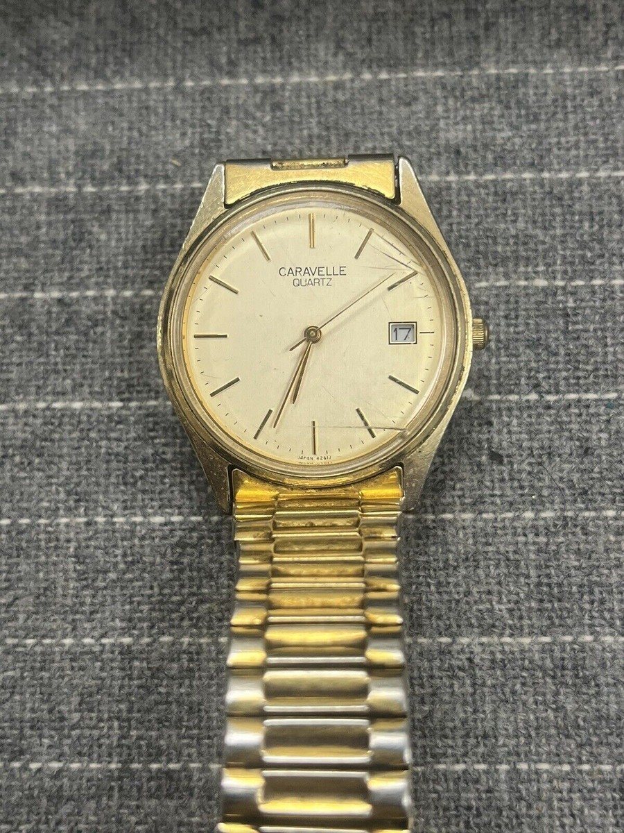 Caravelle By Bulova Vintage Battery Operated Quartz Mens Watch