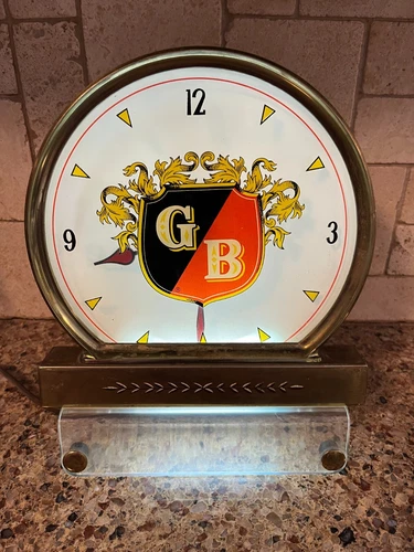 Vintage GB Griesedieck Bros Beer Lighted Clock Sign Works St Louis