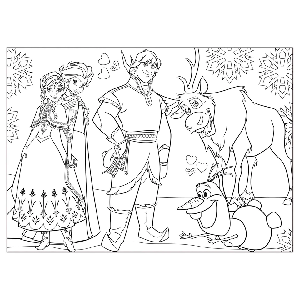 Puzzle maxi double-face Disney Frozen Elsa e Anna 108 pz retro colorabile 3368 - Immagine 3 di 3