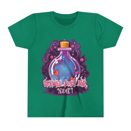 Brewed Just for You Funny Spooky Season Halloween Youth Short Sleeve T-Shirt - Picture 12 of 29