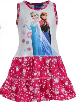 Disney Frozen Eiskönigin Anna Elsa Mädchen Sommer Kleid Gr 104 NEU 