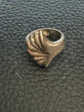 Sterling Silver Modernist Ribbed Multi Band Swirl Wave Ring Sz 6 Domed