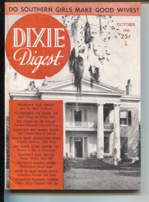MAG: Dixie Digest #1 1/1937-1st issue-Florida's Dog tracks-Jeb Stuart-duels &...