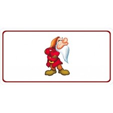 grumpy centered on white snow white dwarf disney metal license plate made in usa