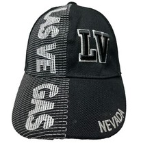 Las Vegas LV Nevada Hat Unisex Youth Black Hook Loop Embroidered Cap Patriotic
