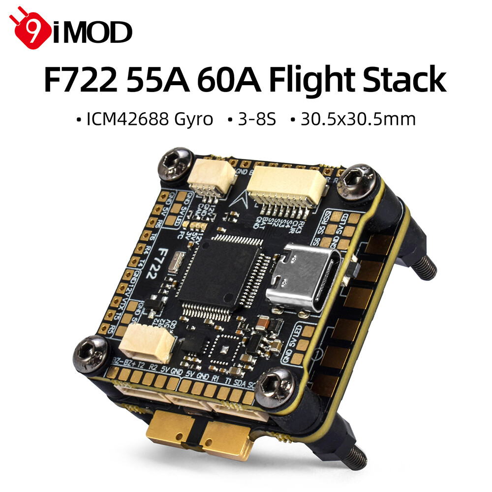 9IMOD F722 Flight Stack Flight Control FC 55A/60A ESC For RC FPV