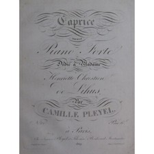 PLEYEL Camille Caprice Op 80 Pianoforte Ca1820