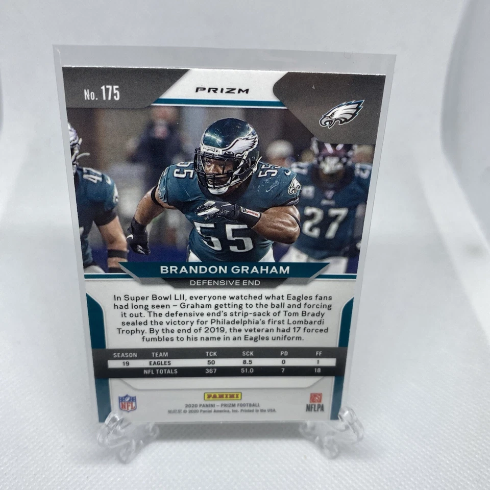 2020 Panini Prizm Football BRANDON GRAHAM Orange Lazar Prizm Parallel #175 - Image 2 of 2