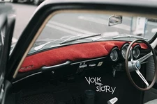 VW TYPE 3 DASH MAT DASHBOARD COVER VELOUR RED COLOR FLAT 4 RHD