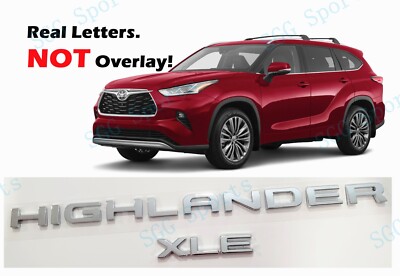 2PC Chrome Rear HIGHLANDER XLE Letter Emblem Fit For 2020+Toyota Highlander