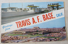 VTG Postcard GREETINGS FROM TRAVIS AIR FORCE BASE CA   used #432