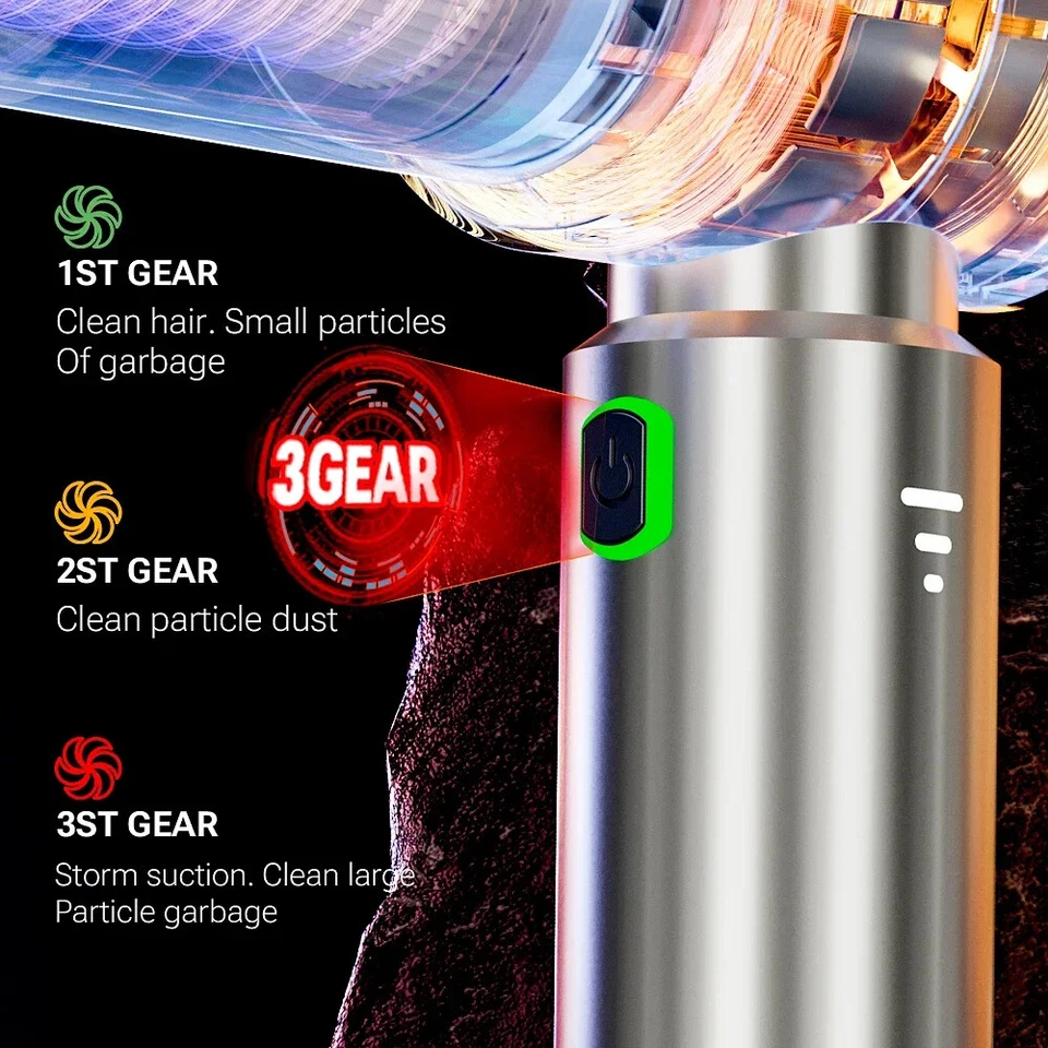 Mini Car Vacuum Cleaner Portable Handheld Wireless Strong Suction Machine New - Image 4 of 4